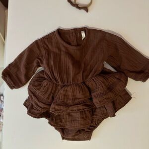 3-6 month dress Quincy Mae with matching bow